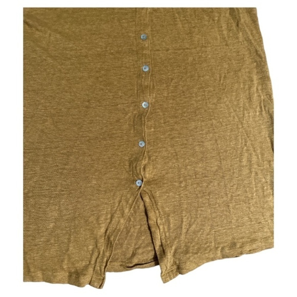 TAHARI size XL linen top, brown with mother of Pearl colored buttons down back - Picture 4 of 7